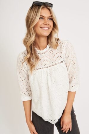 Top In White Embroidery