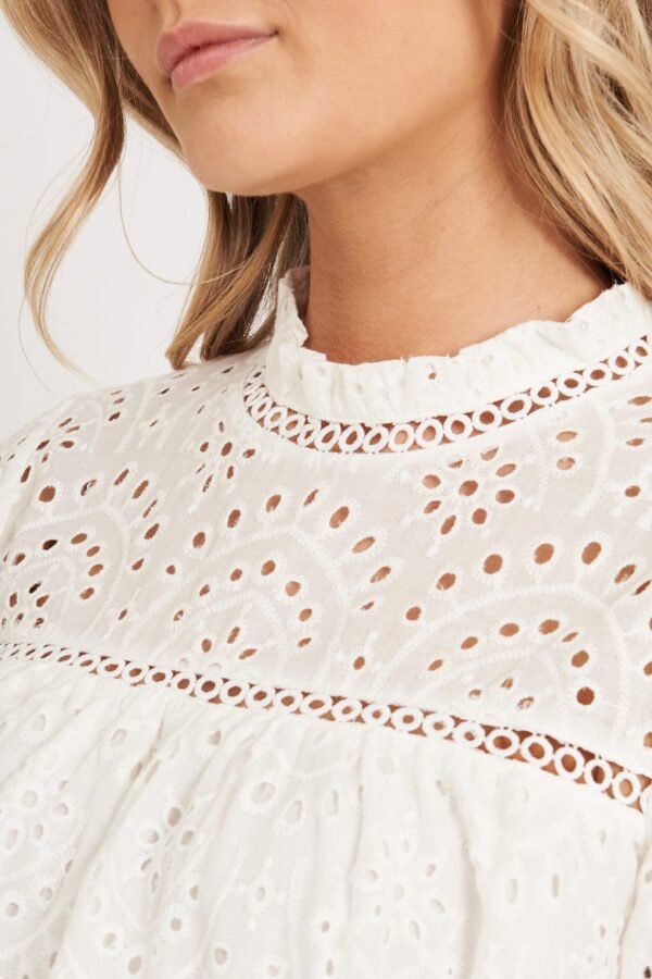 Top In White Embroidery